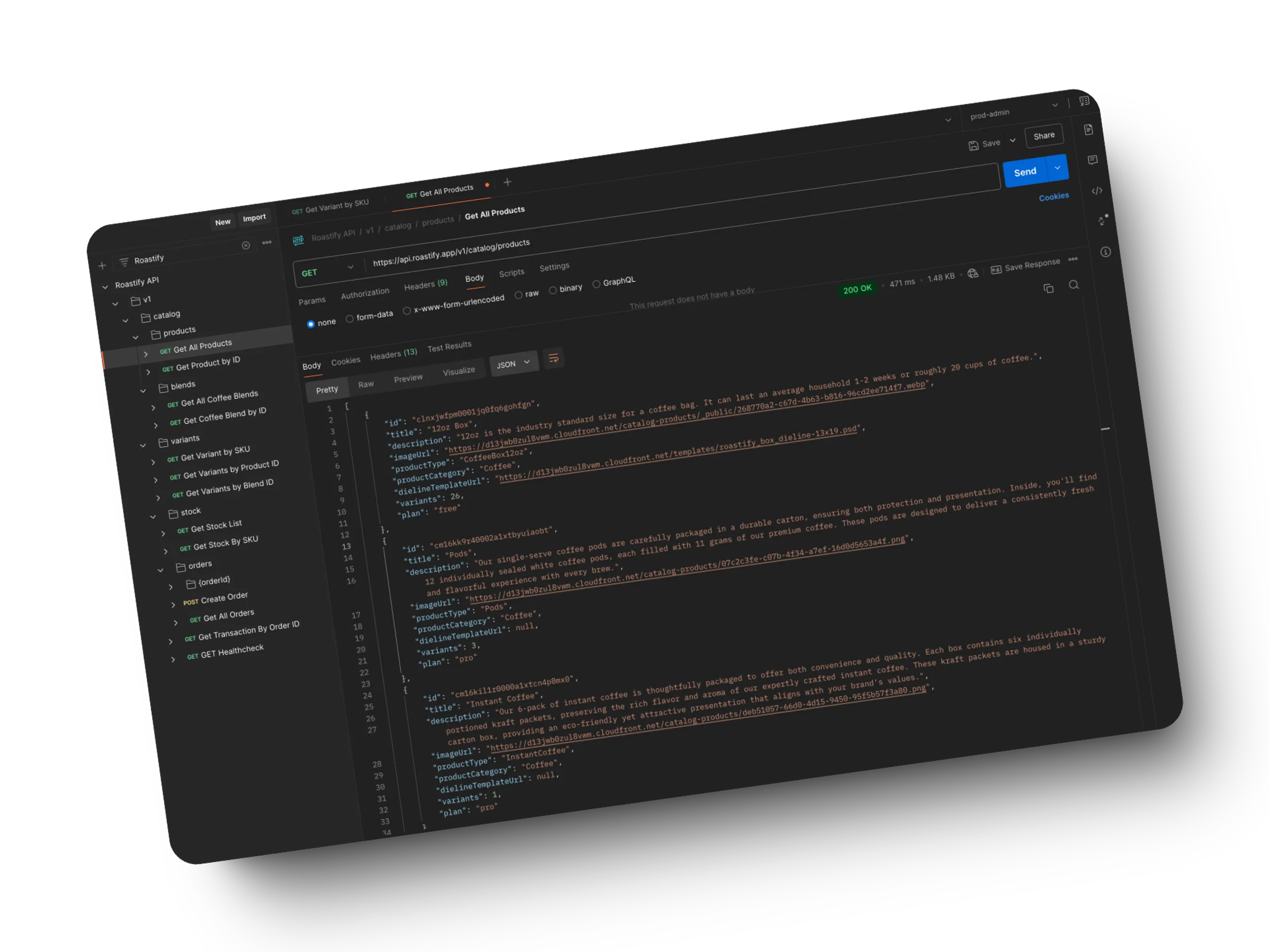 Roastify API Methods