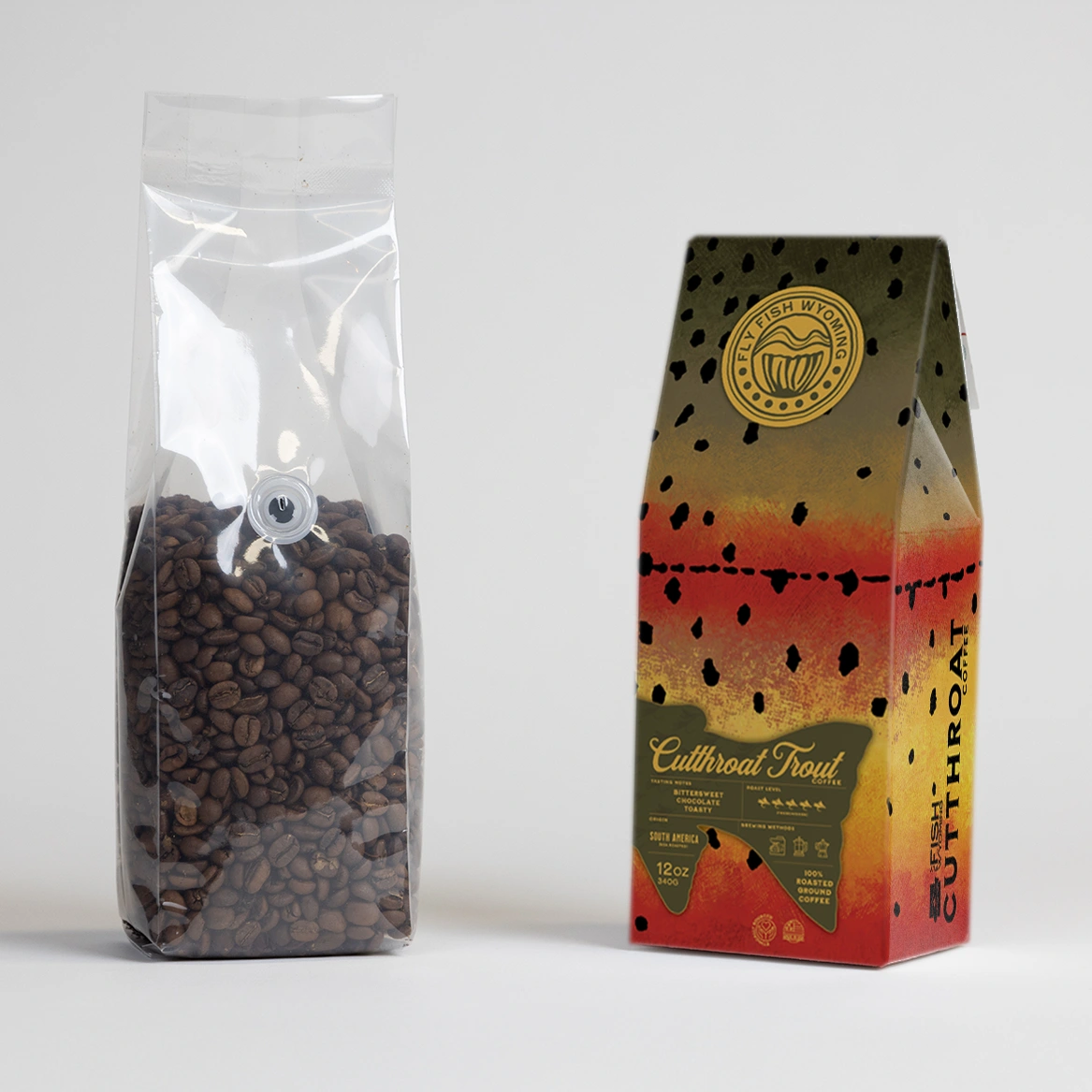 Fly Fish Wyoming custom-branded coffee box