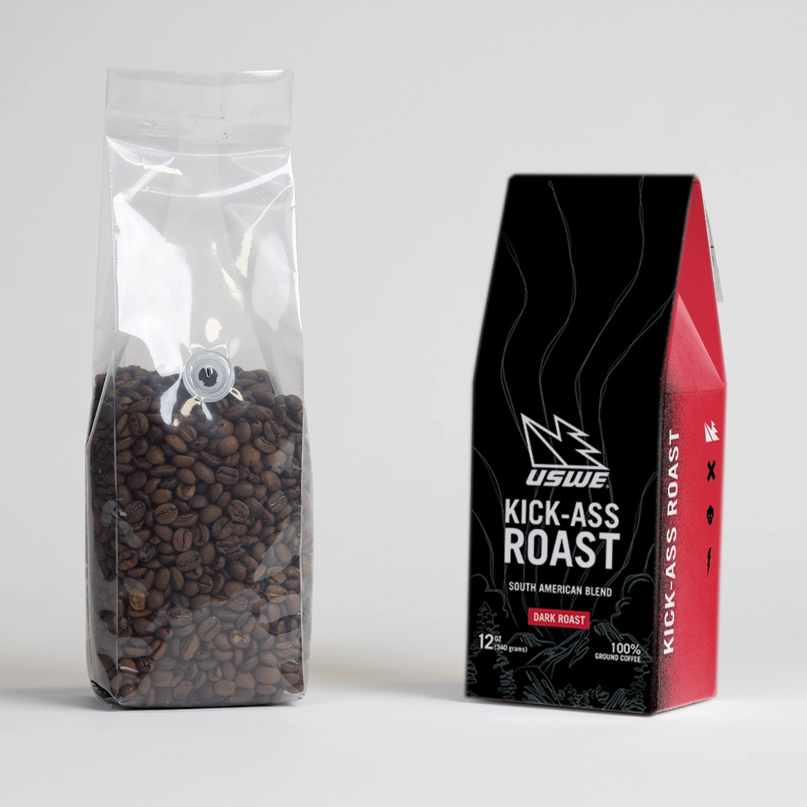USWE Dirt Bikes custom-branded coffee box